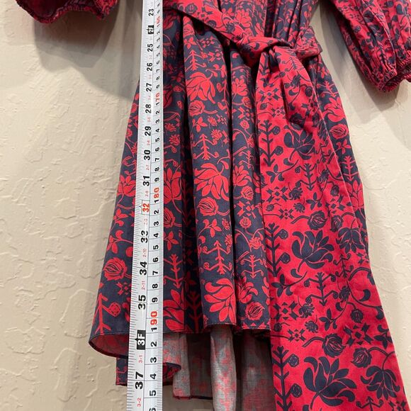 ~ Anthropologie XL Sachin & Babi Nightingale Mini Boho Dress Red Blue Floral - Picture 7 of 16